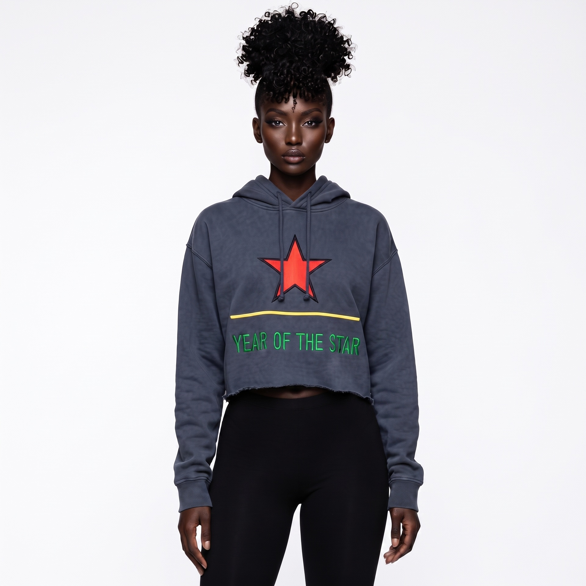 BLKSTAR UTD Year of the Star Cropped Black Hoodie