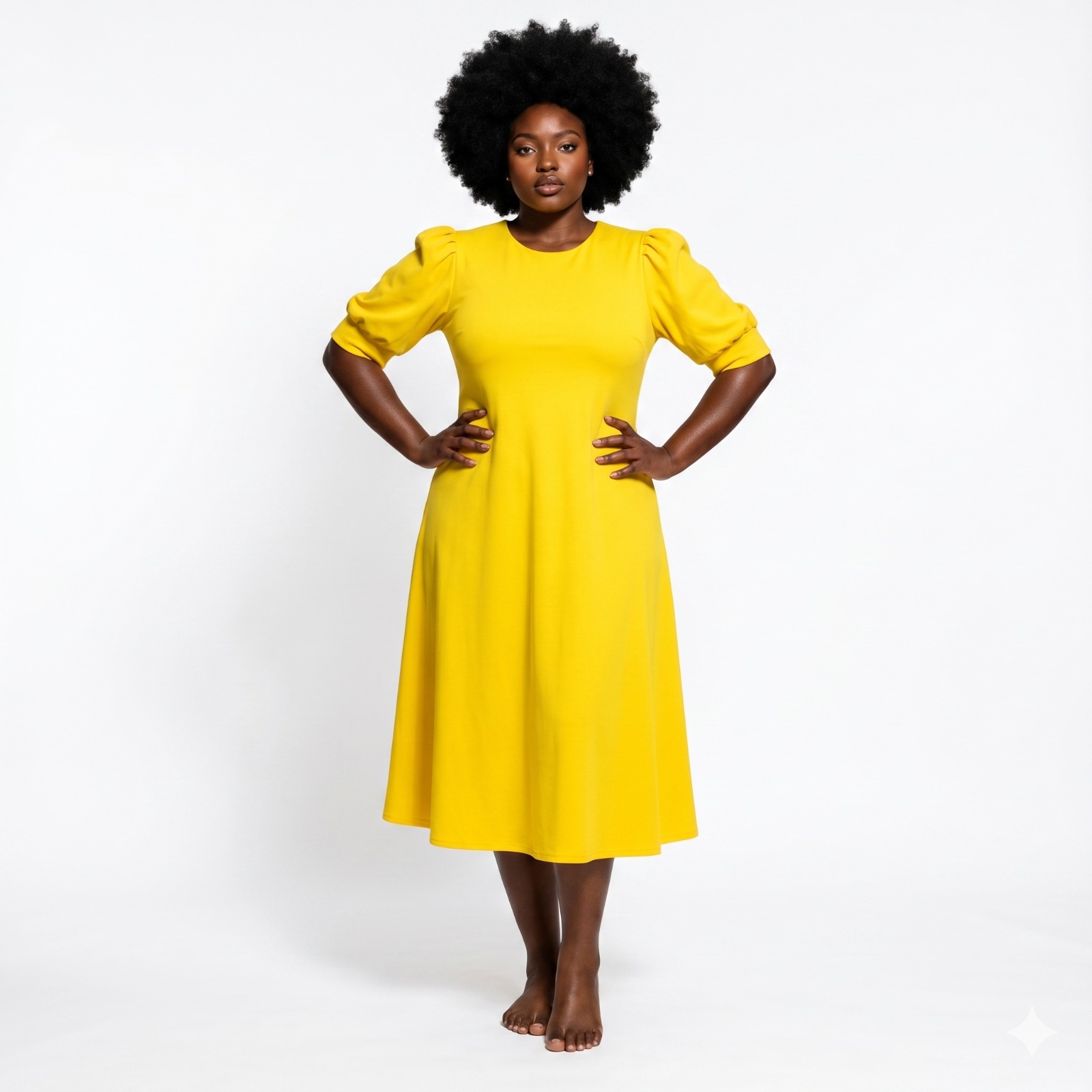 Vivo Tana Puff Sleeve A-Line Dress