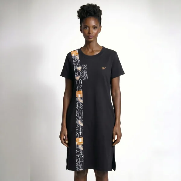 FEY Roundneck Dress : Black/ black