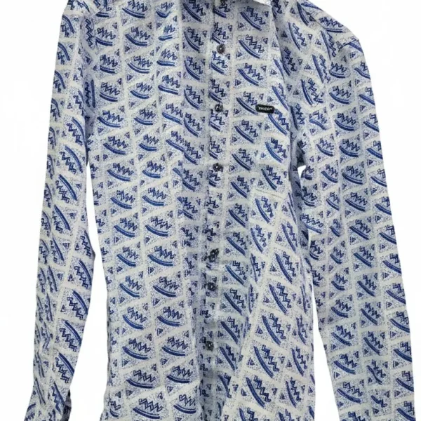 Ian LS Tunic - Blue and White
