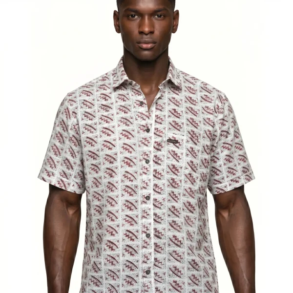 REG Linen Shirt-Red &White