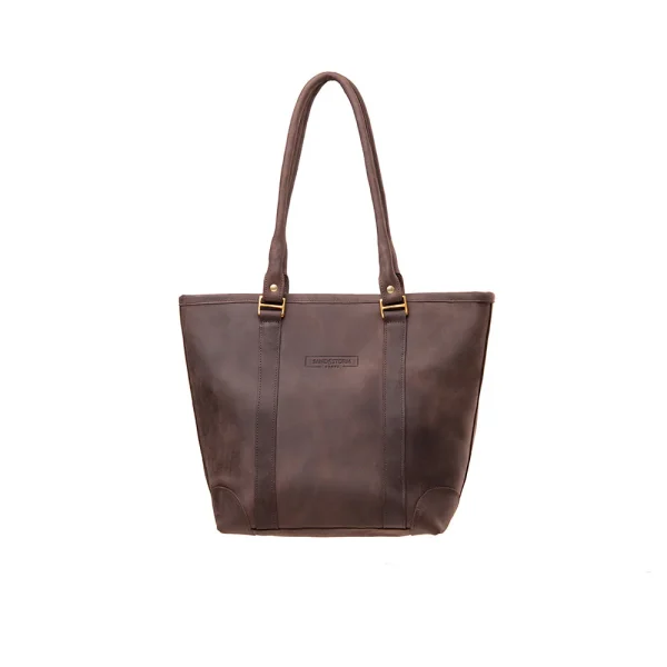 SandStorm Pull-up Leather Everlyne Tote Bags (Color; Mocha)