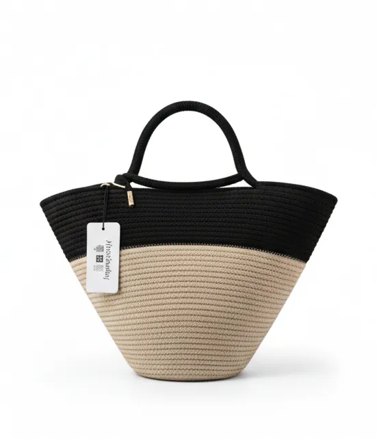 Two Tone Ekee (Beige & Black) [Rubo Crafts Bags]