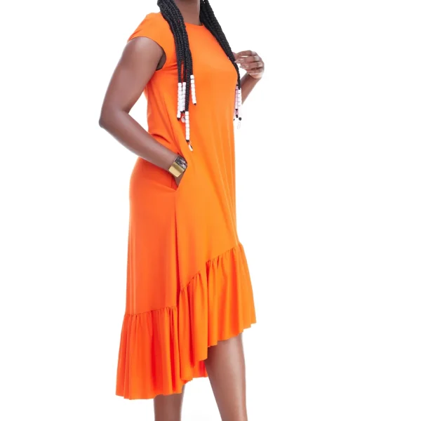 Vivo Lindi High Low Dress (Orange)