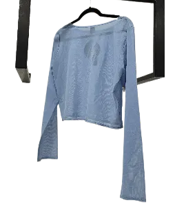 Zoya Vasha Long sleeve Mesh Tops (Neon Blue)