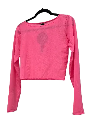 Zoya Vasha Long sleeve Mesh Tops (Neon Pink)