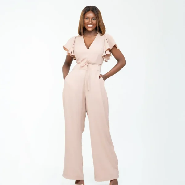 Allure Jumpsuit in Tan