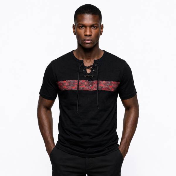 Men's Short T-shirts - FEN Front Lace Up