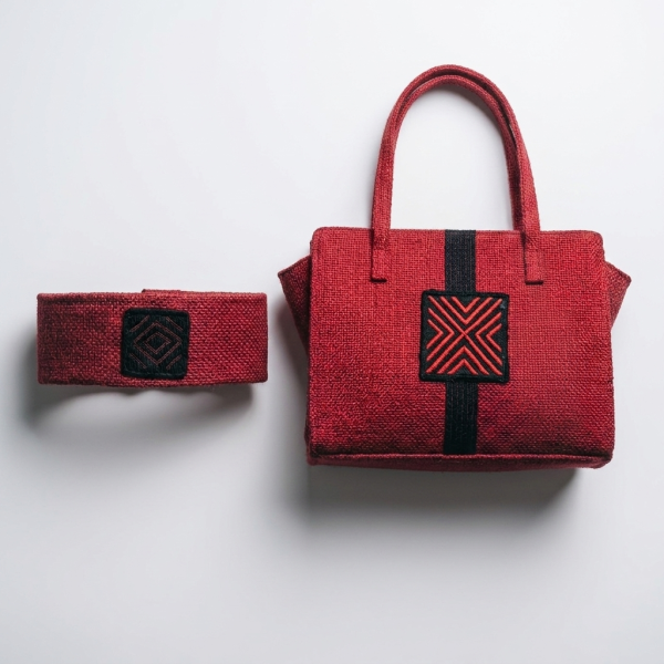 Red Handbag with Hat