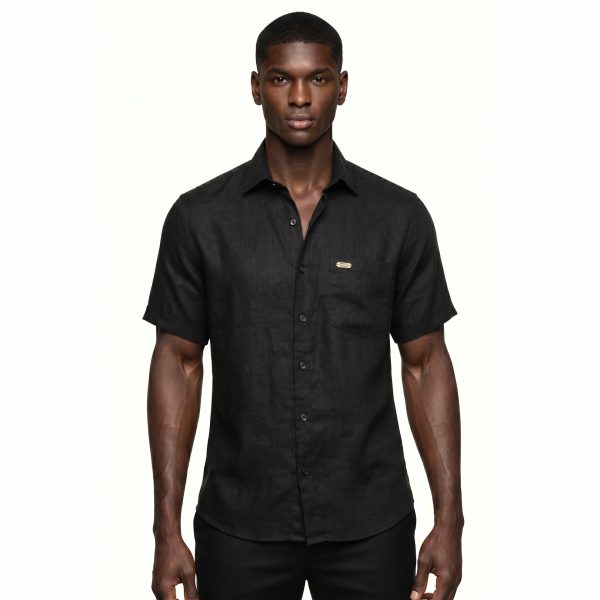Taabi Linen Black Shirt