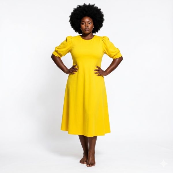 Vivo Tana Puff Sleeve A-Line Dress