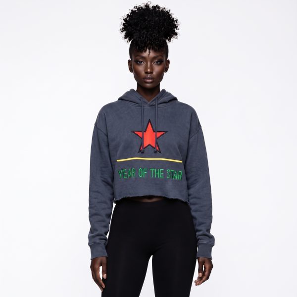 BLKSTAR UTD Year of the Star Cropped Black Hoodie